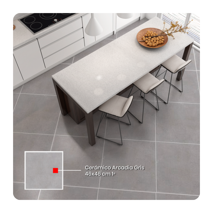 CERÁMICA ARCADIA GRIS - 46x46 CMS. - CALIDAD 1ra