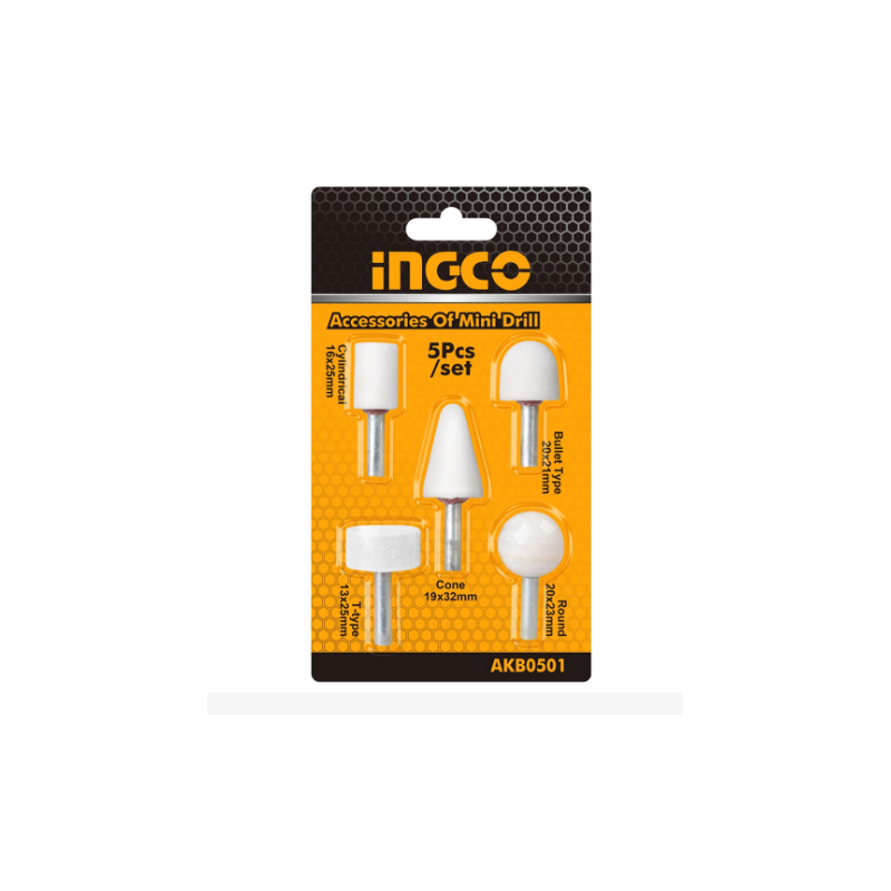 SET PUNTAS MONTADAS P/MINI AMOLADORA 5 PZAS AKB0502 INGCO