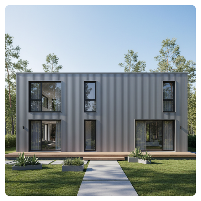 PANEL METAL SIDING GRIS - ZINC / ESPUMA PU / PAPEL ALUMINIO