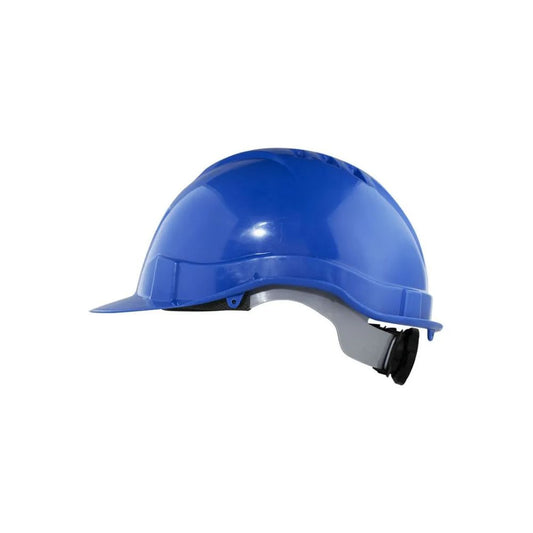 CASCO CON ARNES PLASTICO AZUL -LIOI