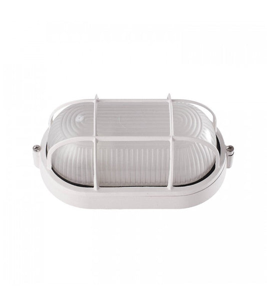 APLIQUE TORTUGA OVAL ALUMINIO 60W BLANCO EKOLINE