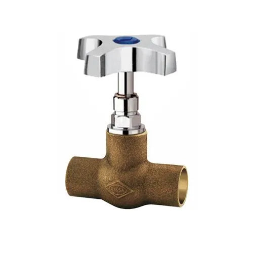 LLAVE DE PASO CON CAMPANA CROMADA CRUZ SO-SO