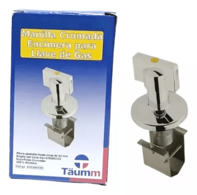MANILLA CROMADA ENCIMERA PARA LLAVE GAS TAUMM