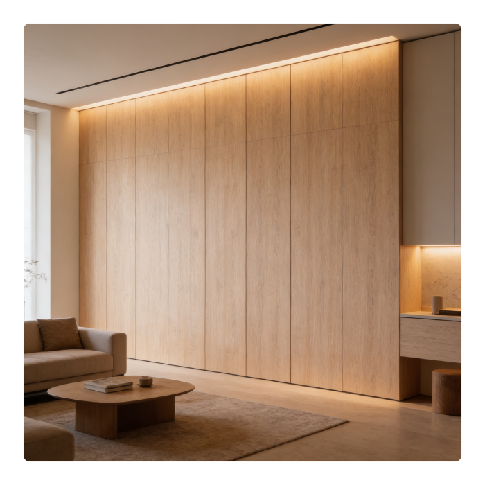 PANEL BAMBOO PARED - MADERA MARFIL - 600x2400x9 MM