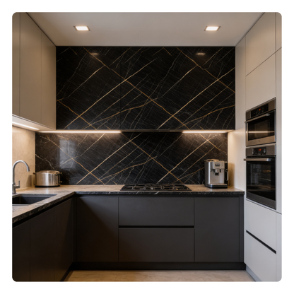 PANEL UV PVC INTERIOR - MARMOL NEGRO - 1220x2440x2.7 MM