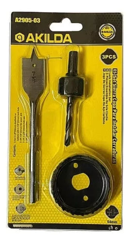SET INSTALACION DE CERRADURA 3PCS A2905-03 AKILDA